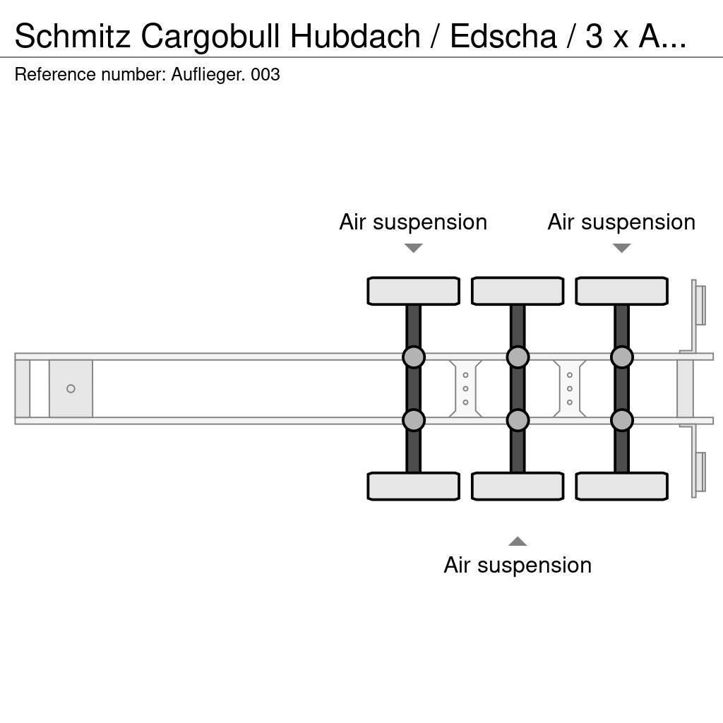 Schmitz Cargobull Hubdach / Edscha / 3 x Achsen Naczepy firanki