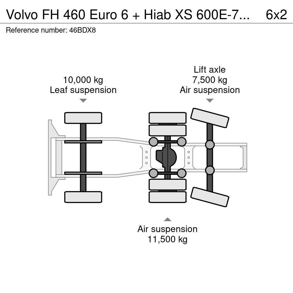 Volvo FH 460 Euro 6 + Hiab XS 600E-7 Hipro + Jib 135X-4 Ciągniki siodłowe