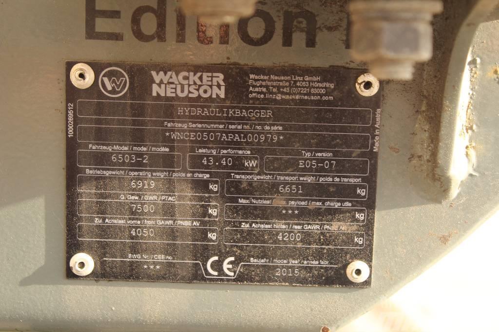 Wacker Neuson 6503 / Engcon, 5 työlaitetta, Rasvari, Lämmitin Koparki kołowe