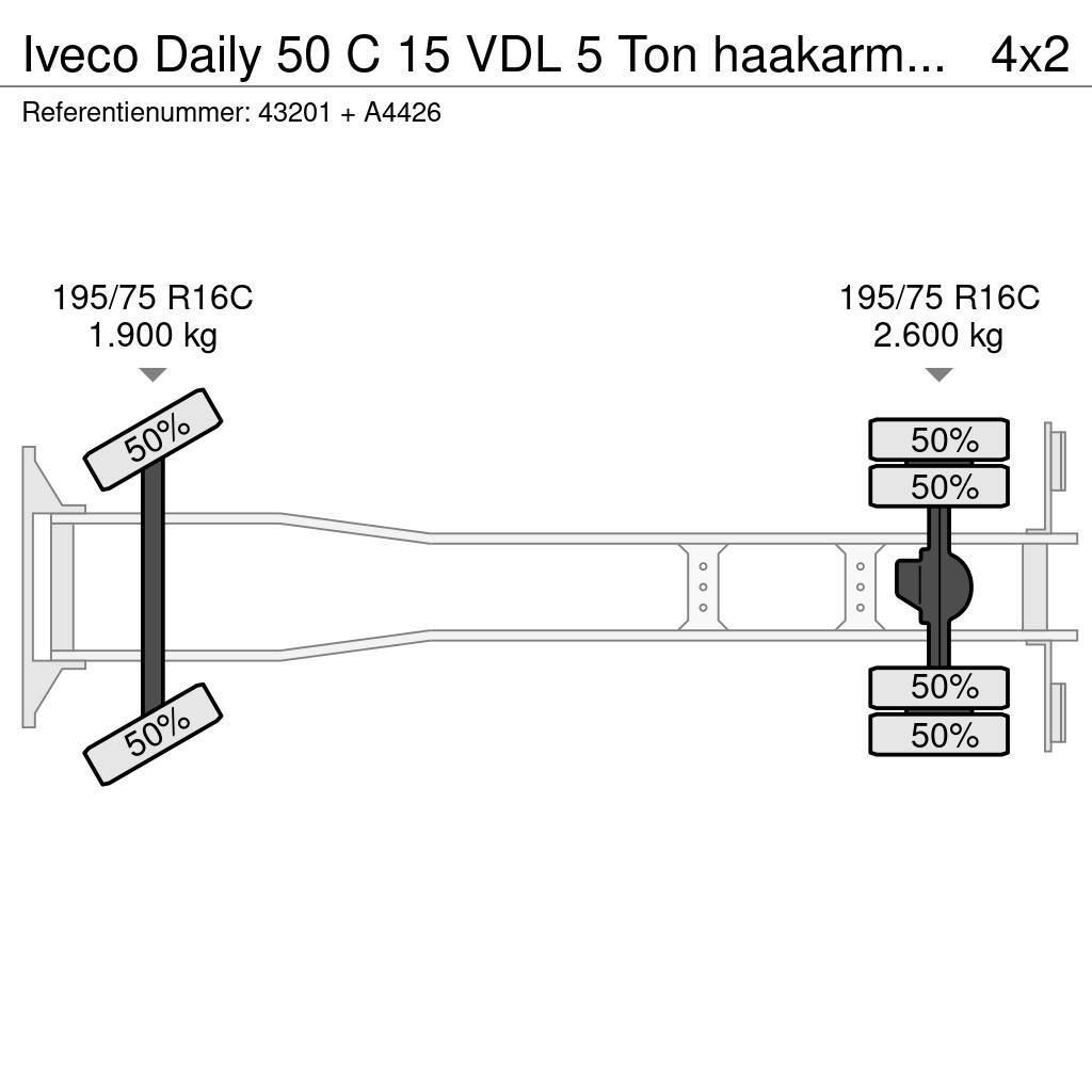 Iveco Daily 50 C 15 VDL 5 Ton haakarmsysteem + laadbak Hakowce