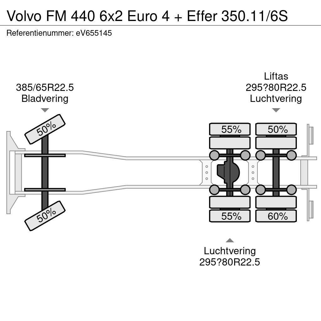 Volvo FM 440 6x2 Euro 4 + Effer 350.11/6S Flatbed / Dropside trucks
