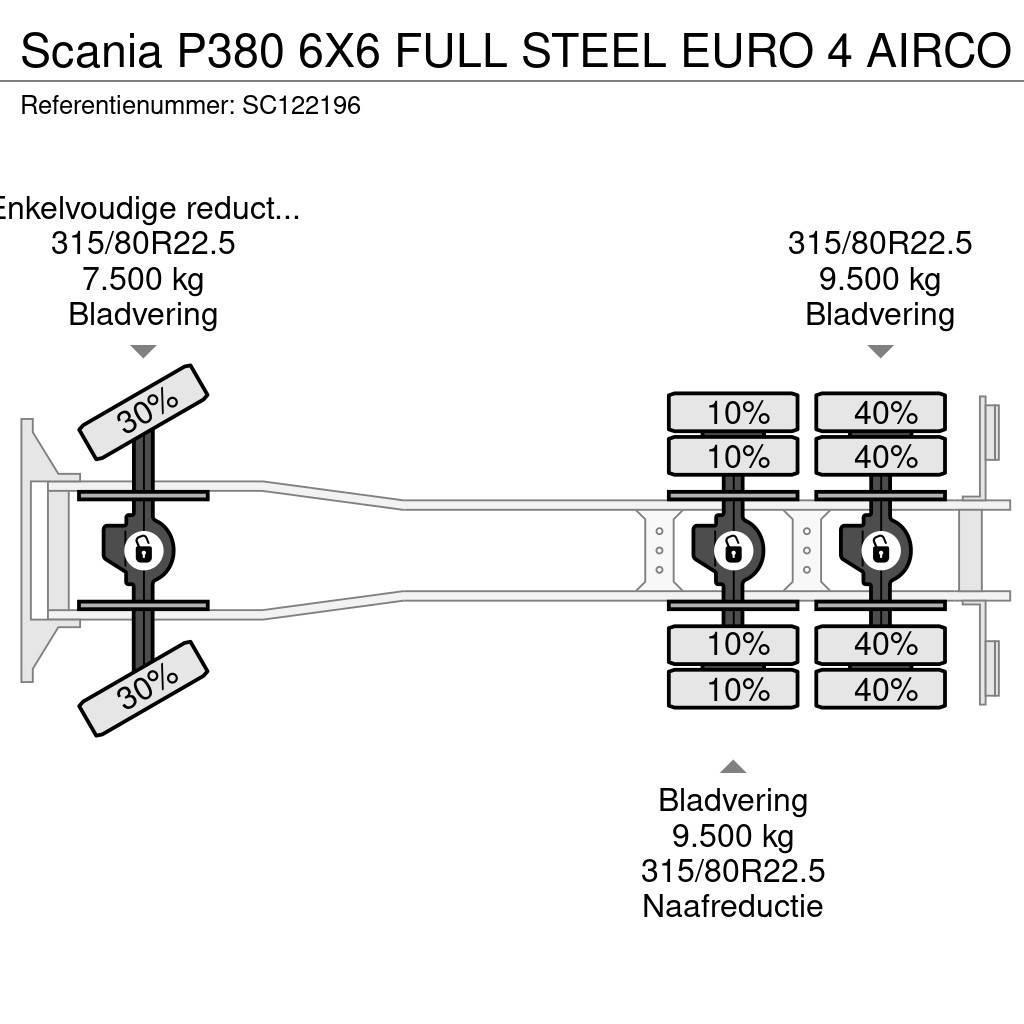 Scania P380 6X6 FULL STEEL EURO 4 AIRCO Pojazdy pod zabudowę