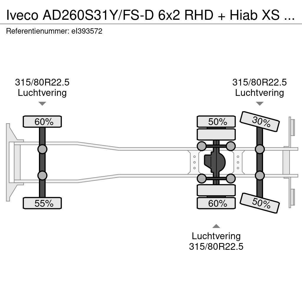 Iveco AD260S31Y/FS-D 6x2 RHD + Hiab XS 144 B-2 HIDUO Ciężarówki typu Platforma / Skrzynia
