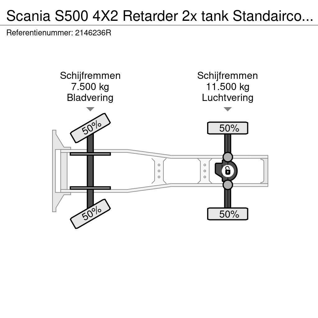 Scania S500 4X2 Retarder 2x tank Standairco LED German tr Ciągniki siodłowe