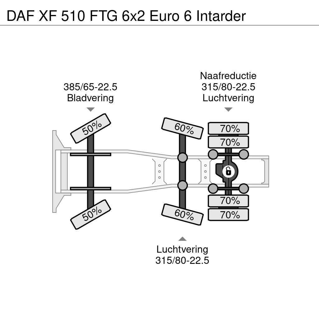 DAF XF 510 FTG 6x2 Euro 6 Intarder Ciągniki siodłowe