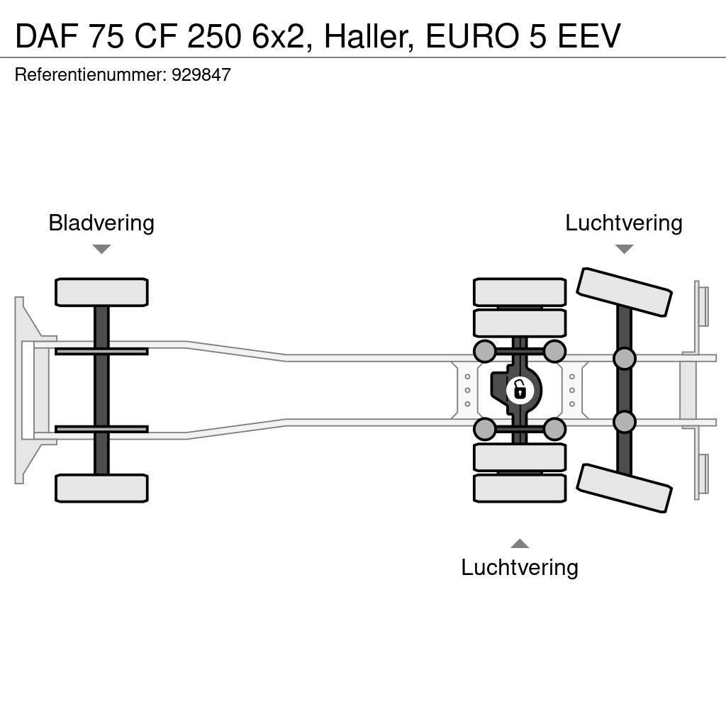 DAF 75 CF 250 6x2, Haller, EURO 5 EEV Śmieciarki