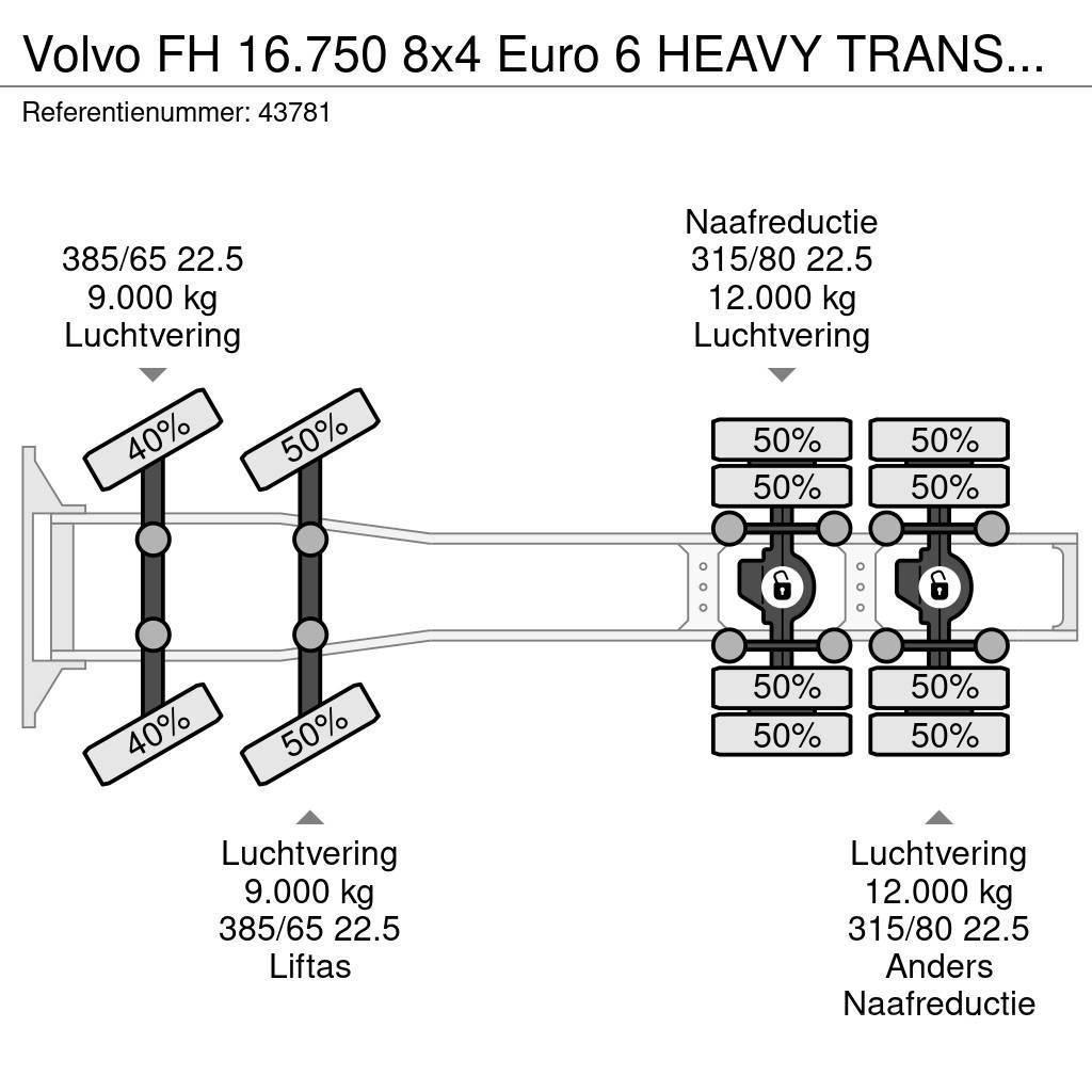 Volvo FH 16.750 8x4 Euro 6 HEAVY TRANSPORT 255 TON Ciągniki siodłowe