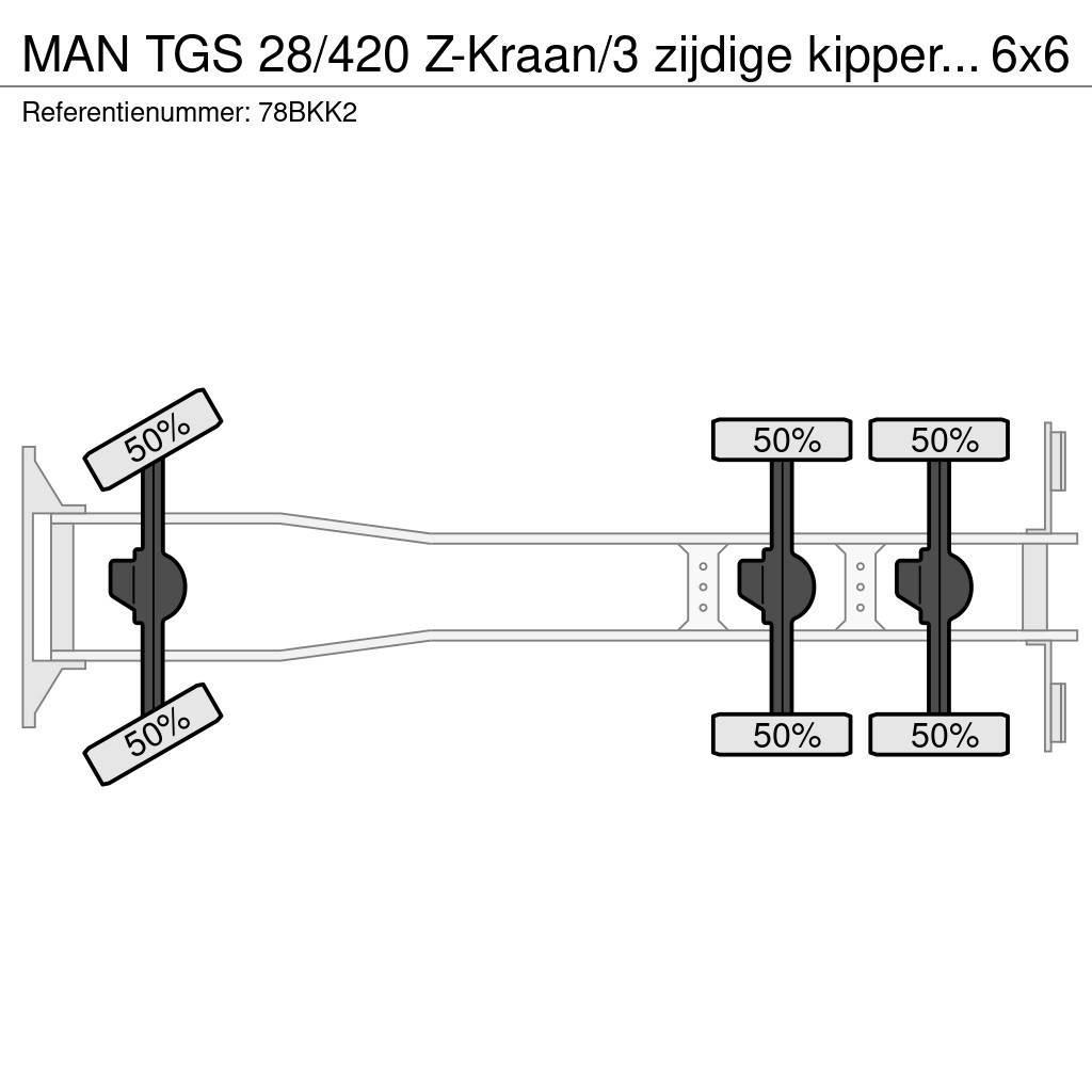 MAN TGS 28/420 Z-Kraan/3 zijdige kipper 6x6!!2018!!ZER Wywrotki