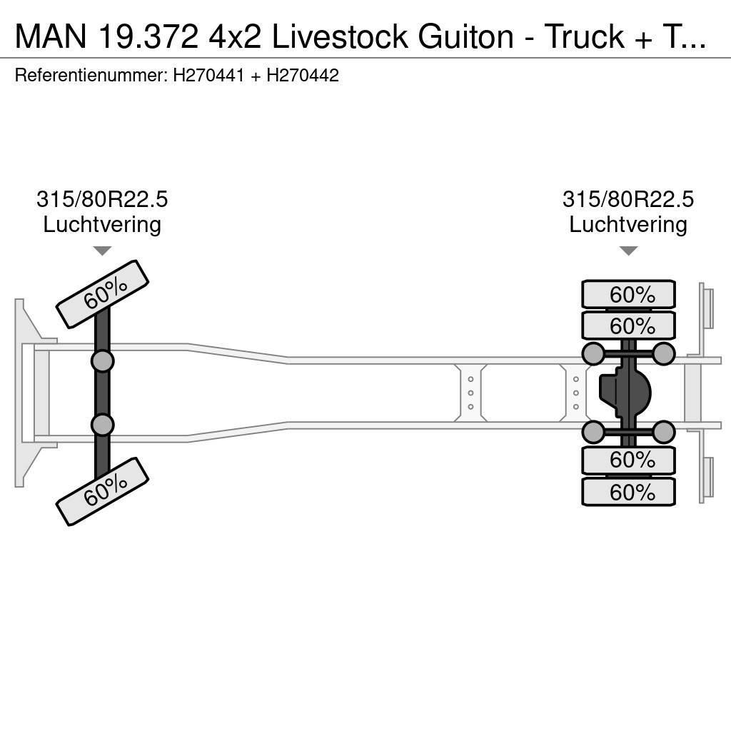 MAN 19.372 4x2 Livestock Guiton - Truck + Trailer - Ma Pojazdy do transportu zwierząt