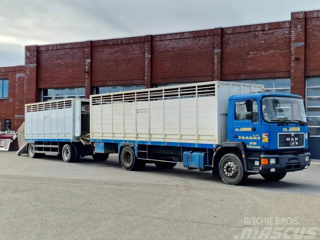 MAN 19.372 4x2 Livestock Guiton - Truck + Trailer - Ma Pojazdy do transportu zwierząt
