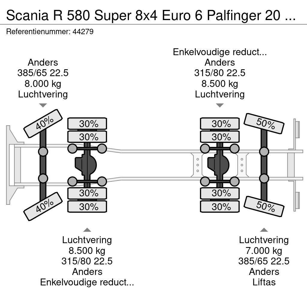 Scania R 580 Super 8x4 Euro 6 Palfinger 20 Ton haakarmsys Hakowce