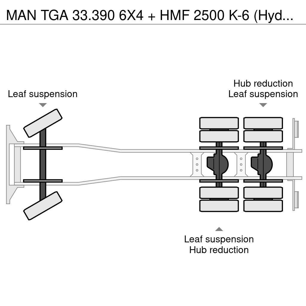 MAN TGA 33.390 6X4 + HMF 2500 K-6 (Hydraulic winch) Żurawie szosowo-terenowe