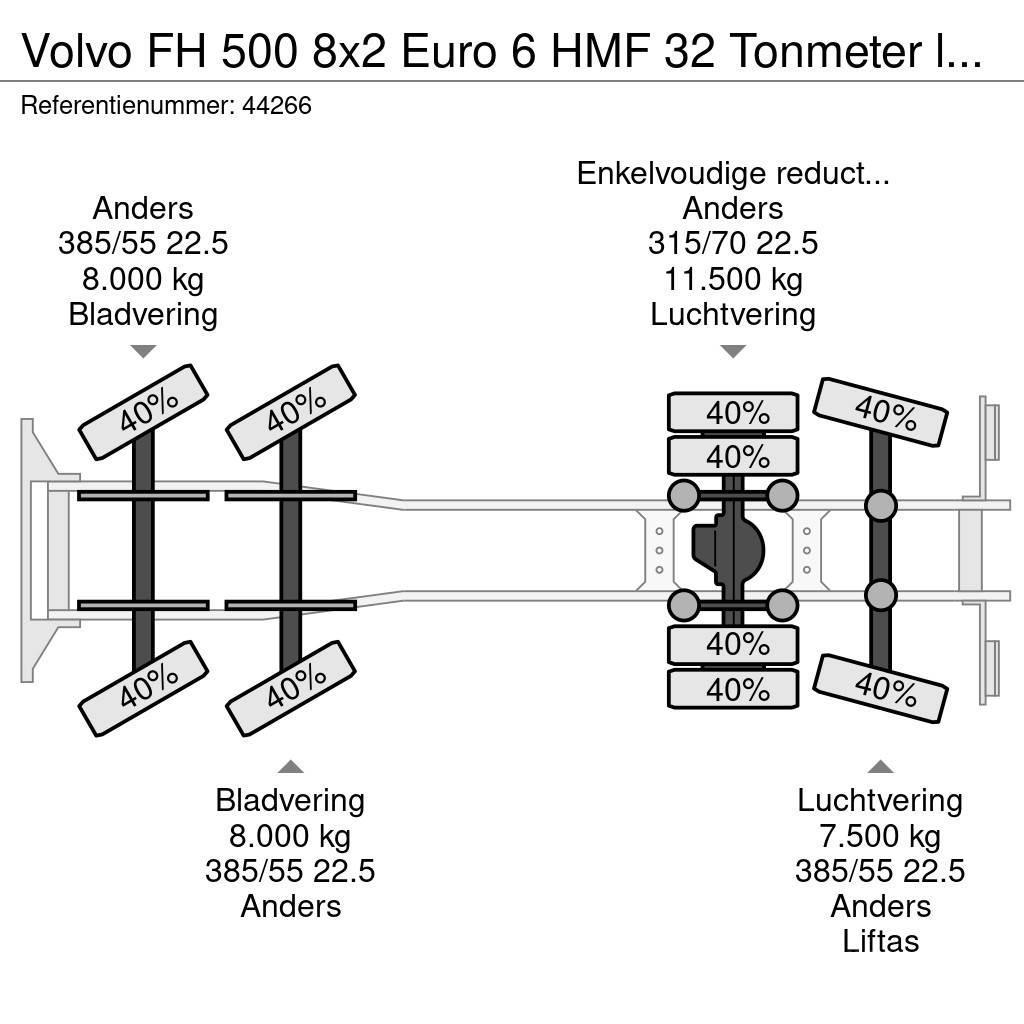 Volvo FH 500 8x2 Euro 6 HMF 32 Tonmeter laadkraan + Fly- Żurawie szosowo-terenowe