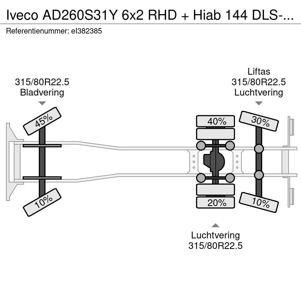 Iveco AD260S31Y 6x2 RHD + Hiab 144 DLS-2 Pro Ciężarówki typu Platforma / Skrzynia