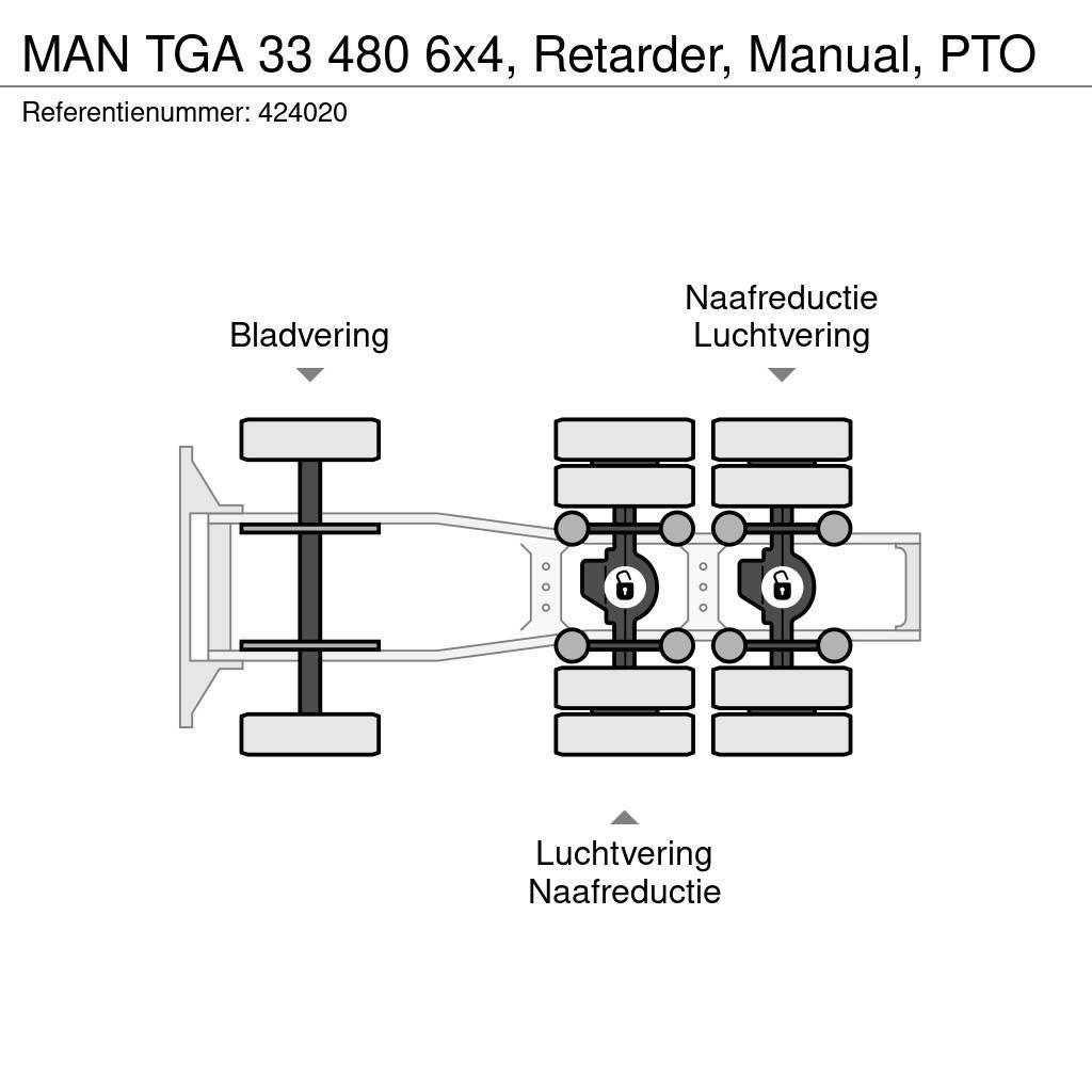 MAN TGA 33 480 6x4, Retarder, Manual, PTO Ciągniki siodłowe