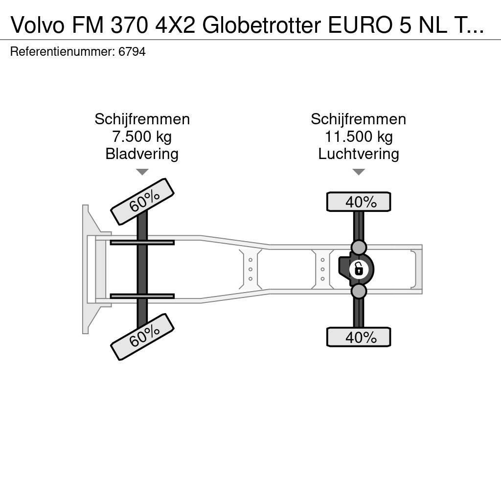 Volvo FM 370 4X2 Globetrotter EURO 5 NL Truck APK 09/202 Ciągniki siodłowe