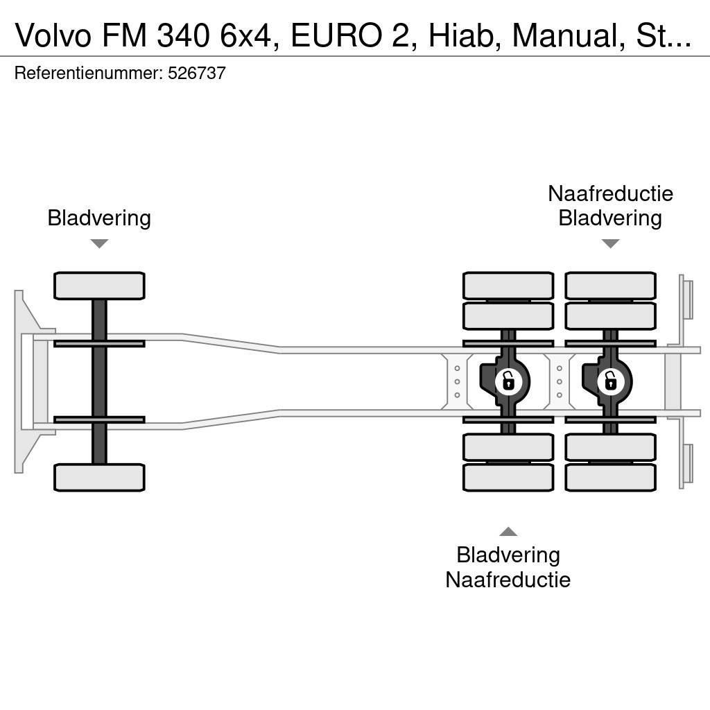 Volvo FM 340 6x4, EURO 2, Hiab, Manual, Steel Suspension Wywrotki