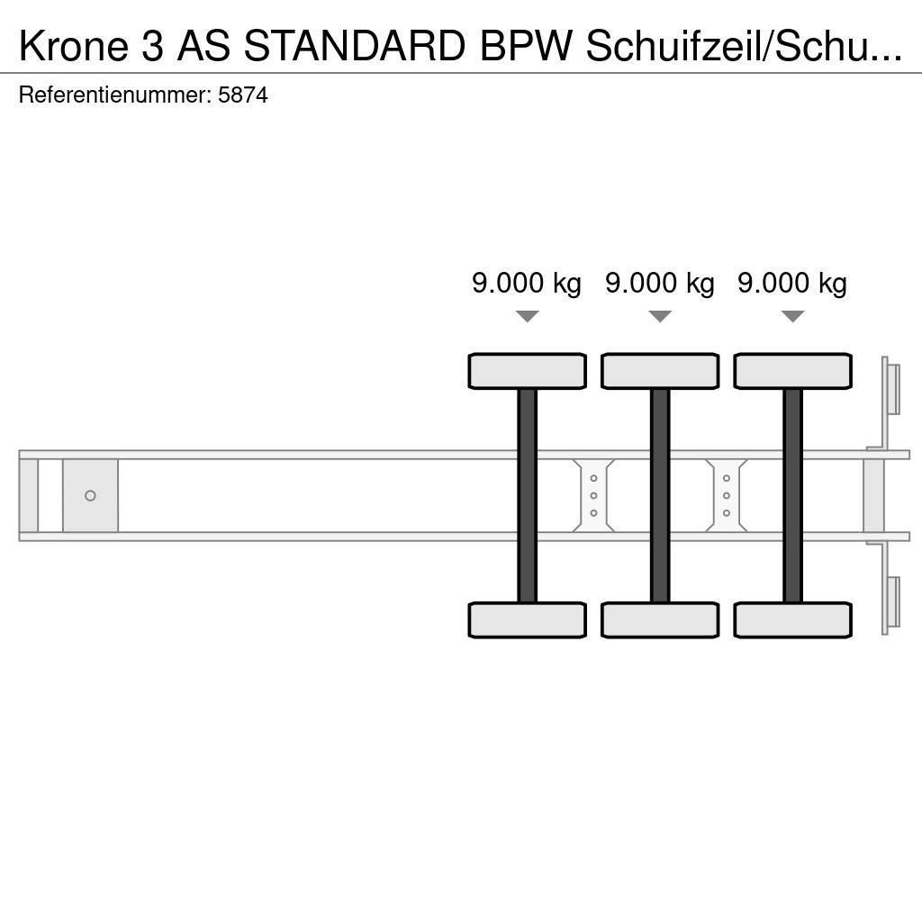 Krone 3 AS STANDARD BPW Schuifzeil/Schuifdak Naczepy firanki