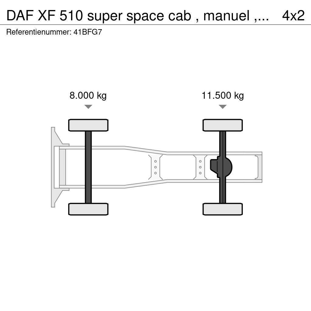 DAF XF 510 super space cab , manuel , euro 6, top cond Ciągniki siodłowe