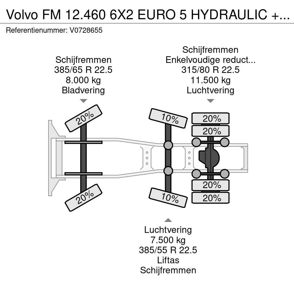 Volvo FM 12.460 6X2 EURO 5 HYDRAULIC + i-Shift APK Ciągniki siodłowe