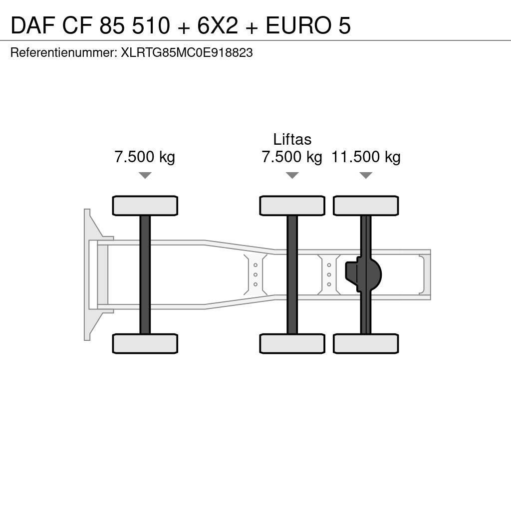 DAF CF 85 510 + 6X2 + EURO 5 Ciągniki siodłowe