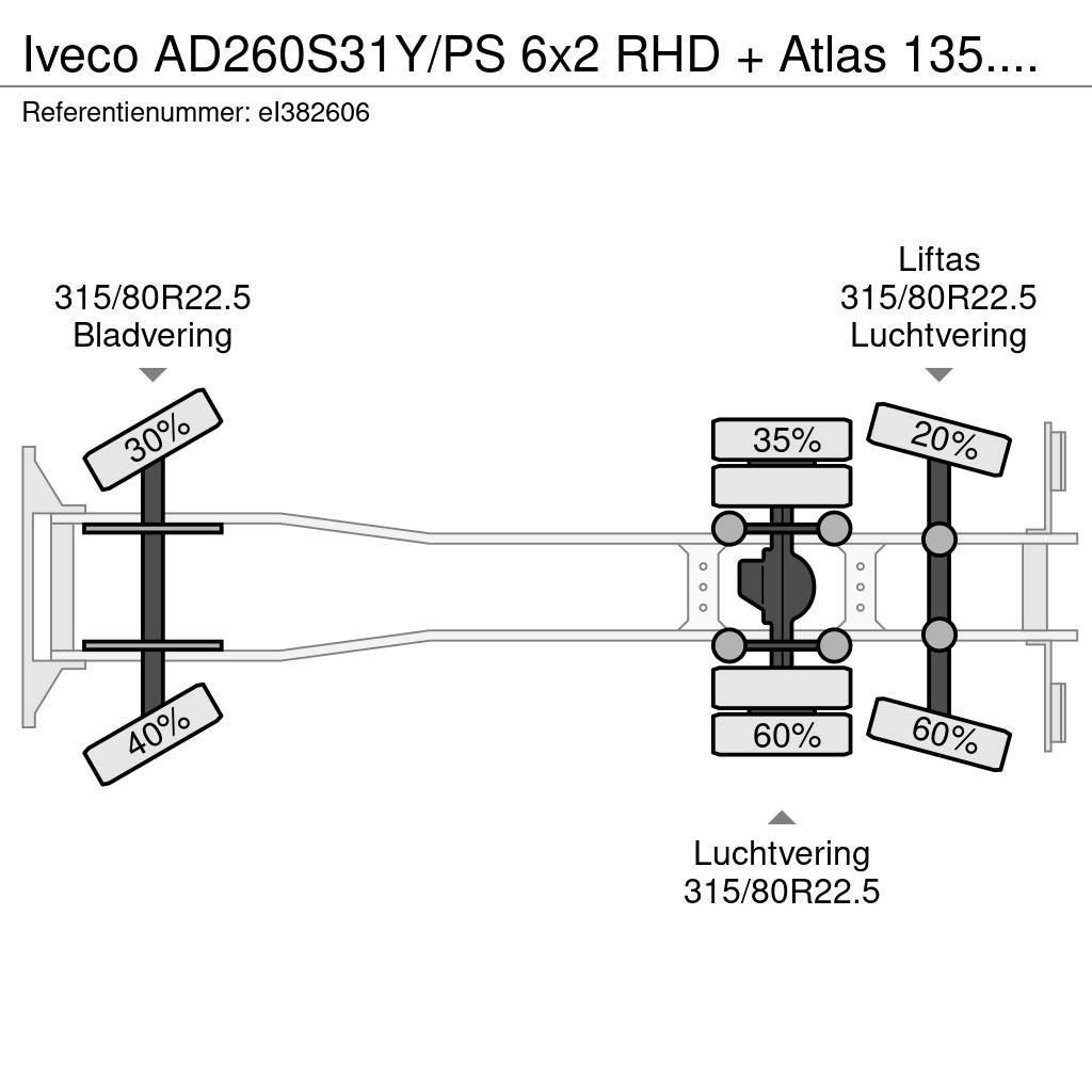 Iveco AD260S31Y/PS 6x2 RHD + Atlas 135.2E-A2 Flatbed / Dropside trucks