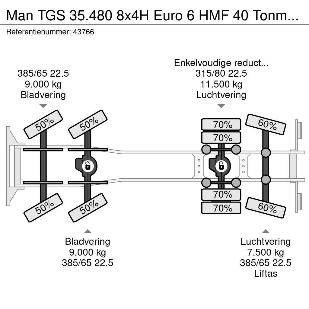 MAN TGS 35.480 8x4H Euro 6 HMF 40 Tonmeter laadkraan + Hakowce