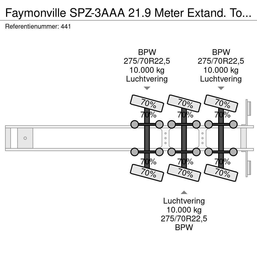 Faymonville SPZ-3AAA 21.9 Meter Extand. Total lenght: 35.5 met Platformy / Naczepy z otwieranymi burtami