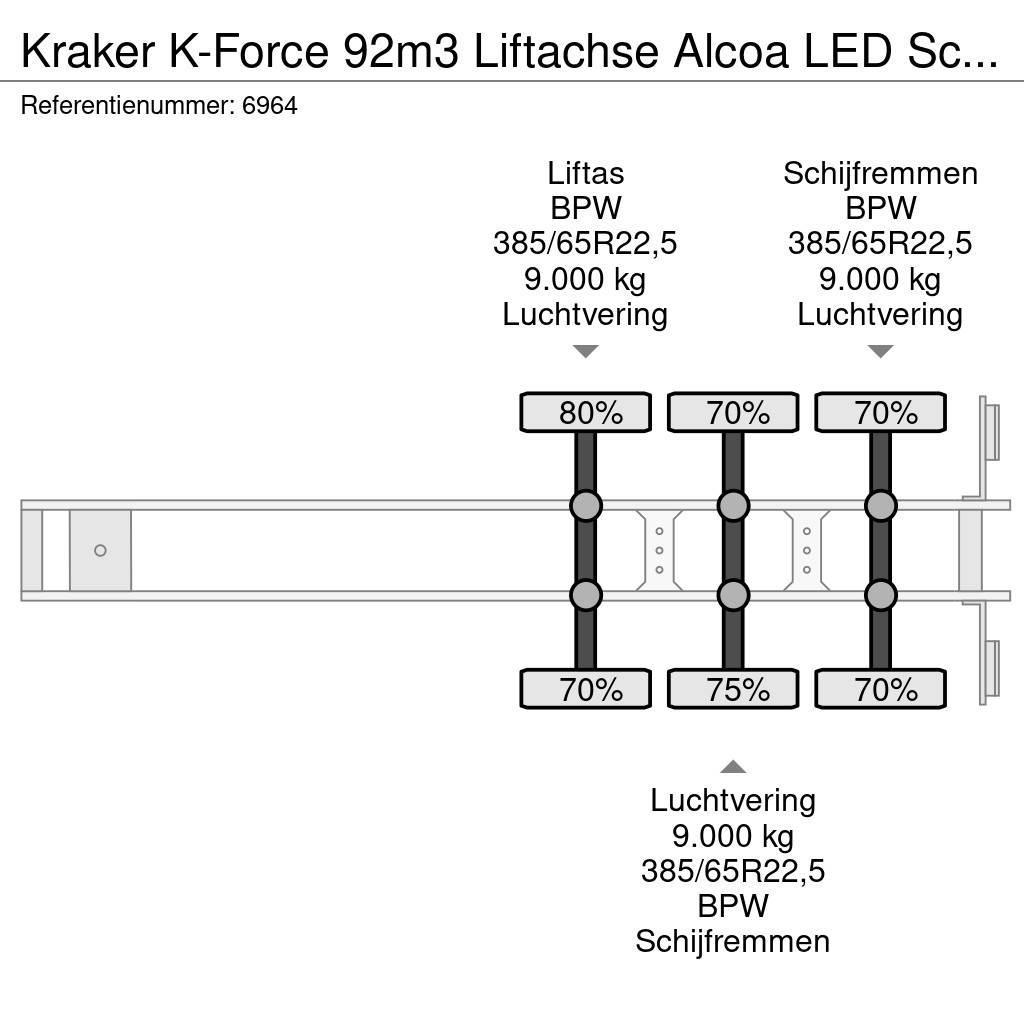 Kraker K-Force 92m3 Liftachse Alcoa LED Scheibenbremsen C Naczepy z ruchomą podłogą
