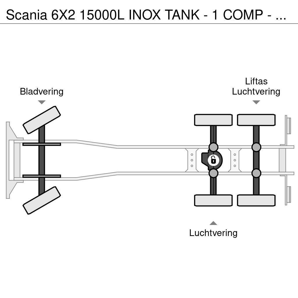Scania 6X2 15000L INOX TANK - 1 COMP - RETARDER Cysterna