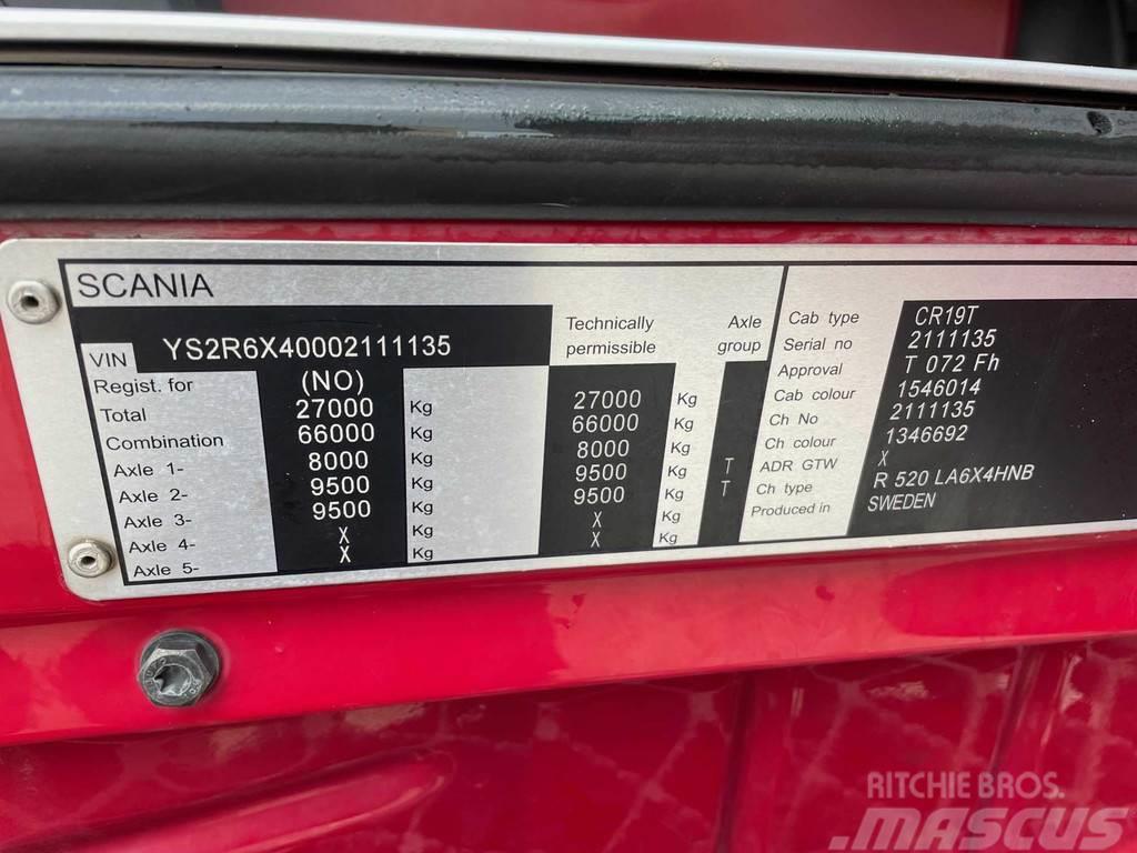 Scania R520 6x4 EURO6 + RETARDER Ciągniki siodłowe