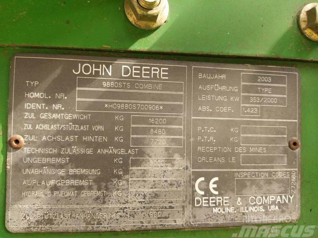 John Deere 9880 STS Kombajny zbożowe