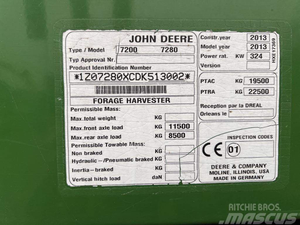 John Deere 7280 + 630B graspickup Sieczkarnie samojezdne