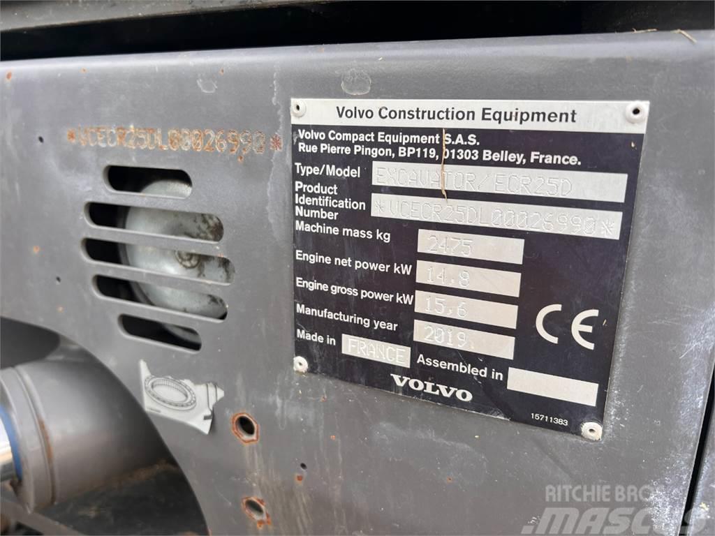 Volvo ECR25D - 2,5T / Powertilt, centralsmøring & planer Minikoparki