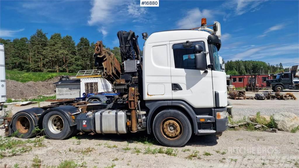 Scania R124 6x2 crane tractor w/ 33 t/m Hiab crane Żurawie samochodowe