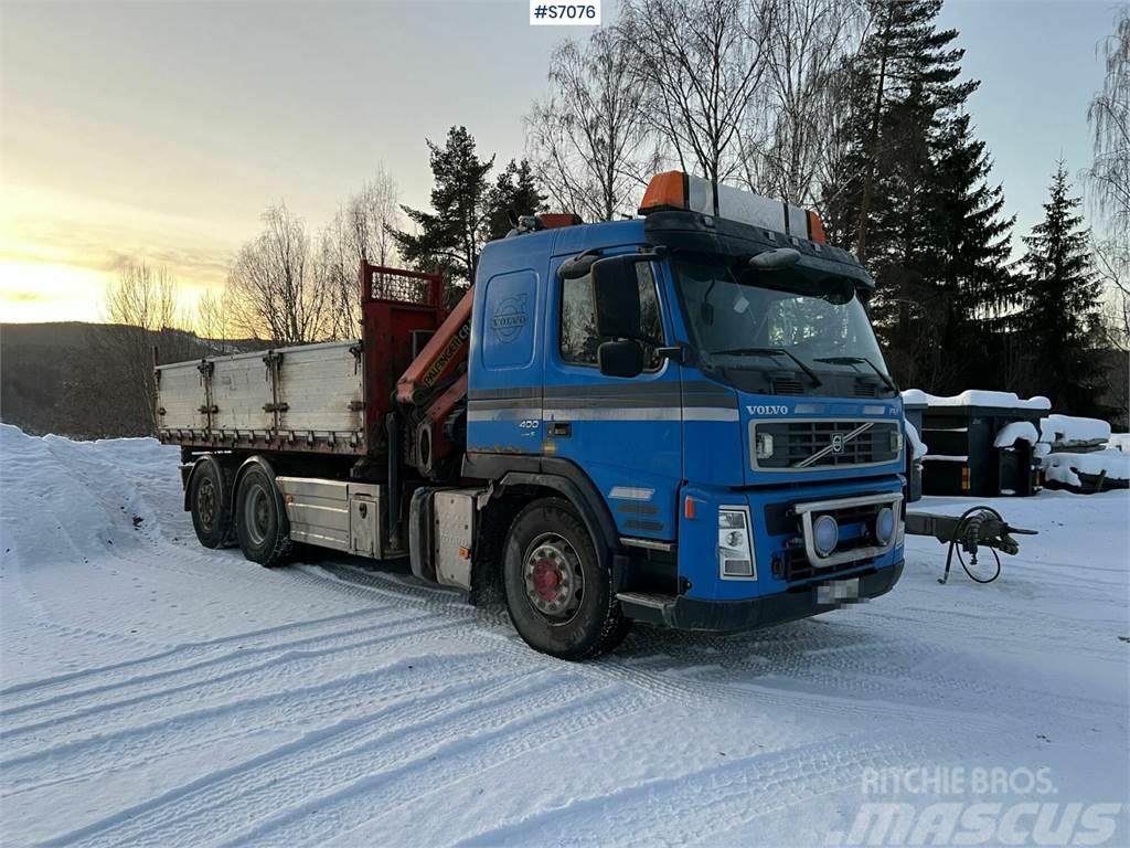 Volvo FM 400 6*2 Crane Truck with tiltable flatbed + Pal Żurawie samochodowe