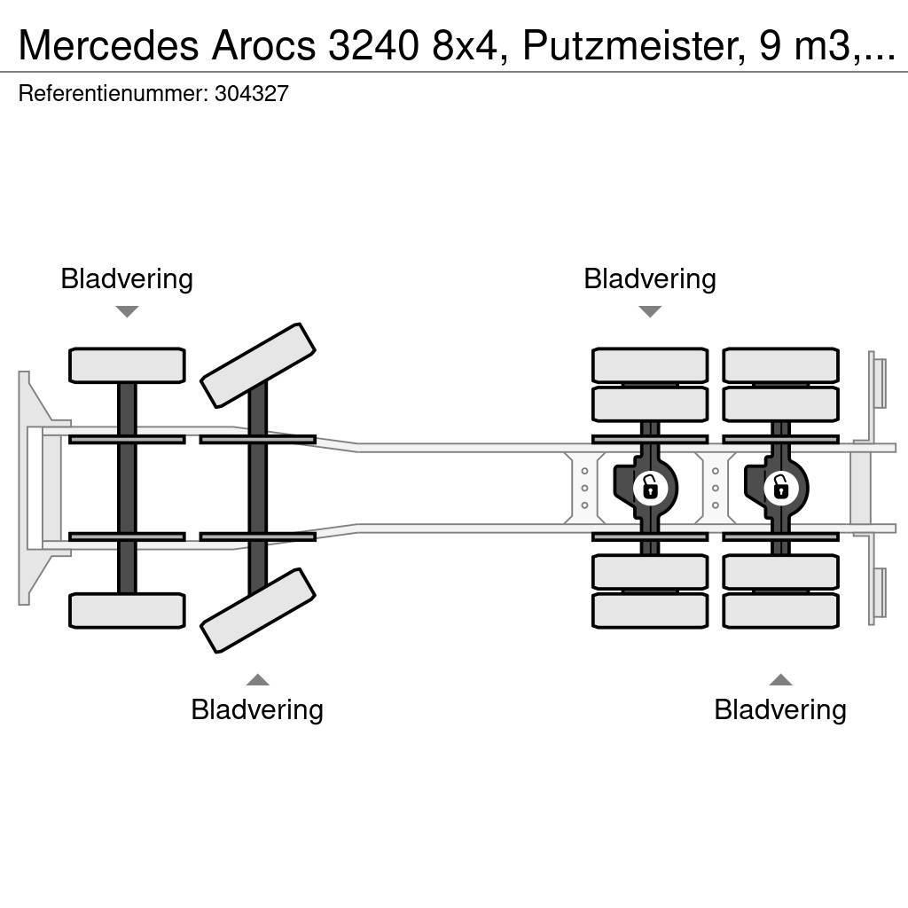 Mercedes-Benz Arocs 3240 8x4, Putzmeister, 9 m3, EURO 6 Concrete trucks