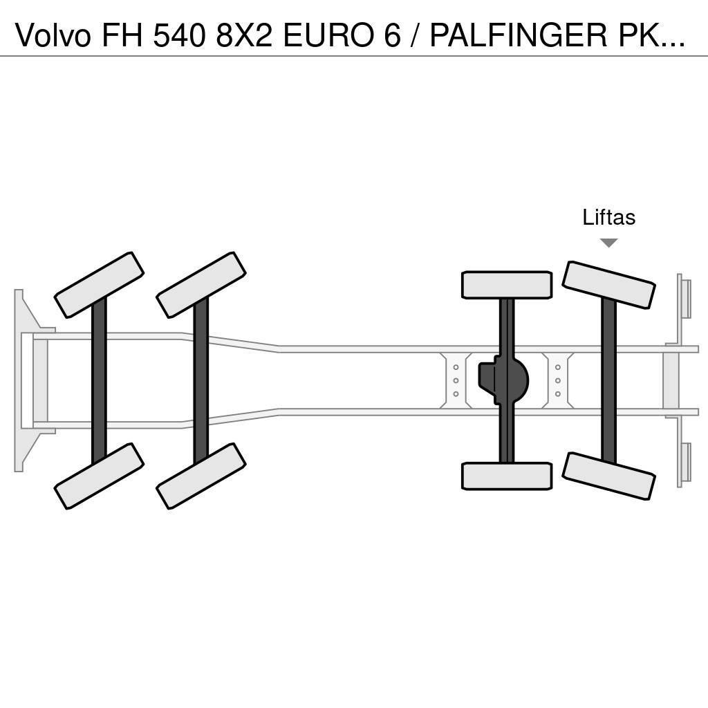 Volvo FH 540 8X2 EURO 6 / PALFINGER PK 92002 KRAAN + FLY Ciężarówki typu Platforma / Skrzynia