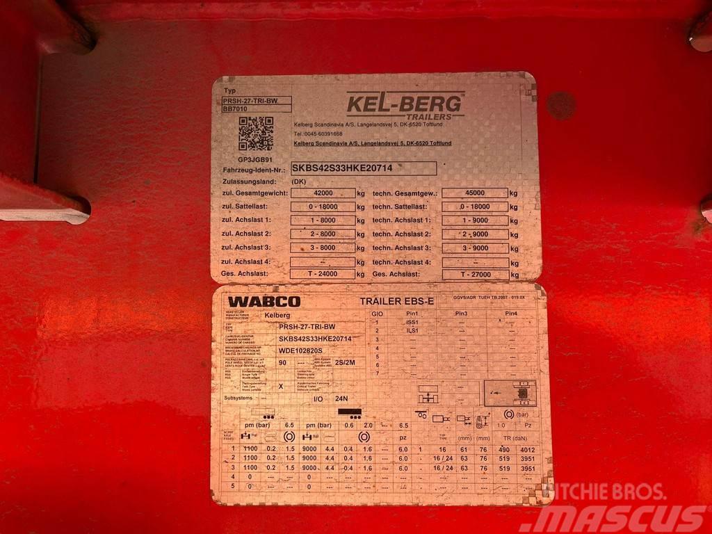 Kel-Berg PRSH-27-TRI-BW HIAB 228E-4 / PLATFORM L=12400 mm Platformy / Naczepy z otwieranymi burtami