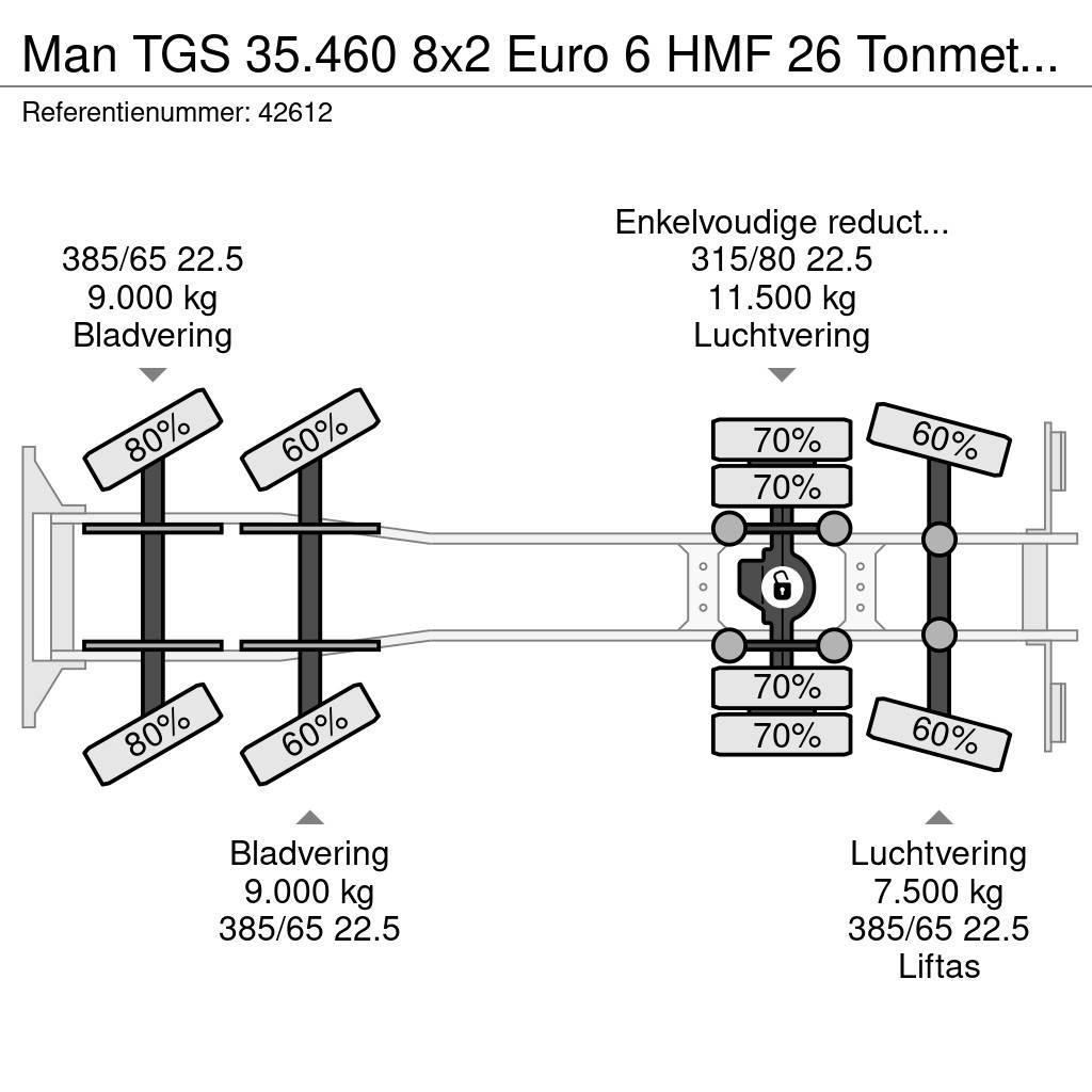 MAN TGS 35.460 8x2 Euro 6 HMF 26 Tonmeter laadkraan Hakowce