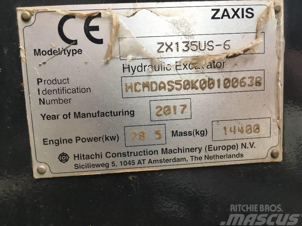 Hitachi ZX135US-6-BL Koparki gąsienicowe