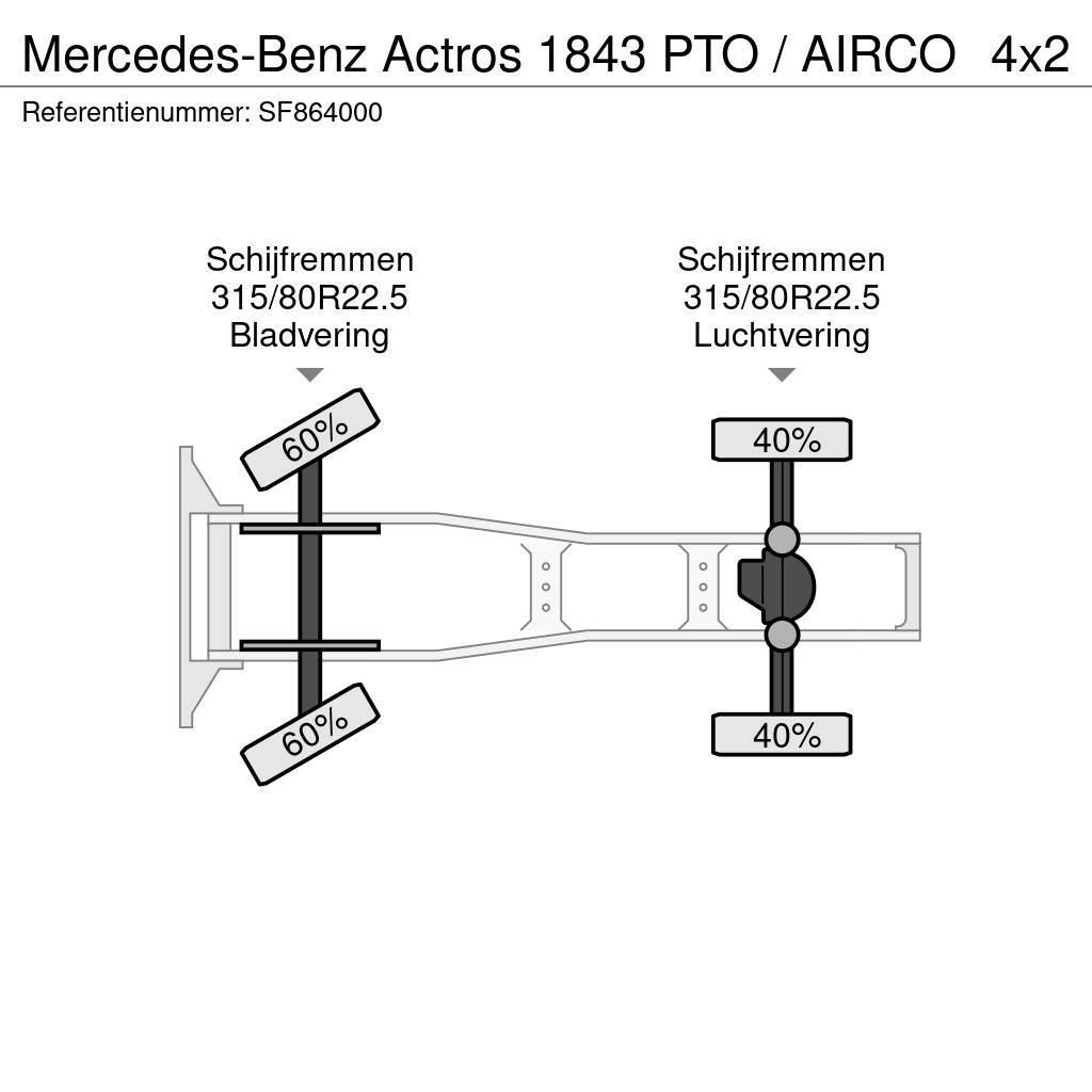 Mercedes-Benz Actros 1843 PTO / AIRCO Ciągniki siodłowe