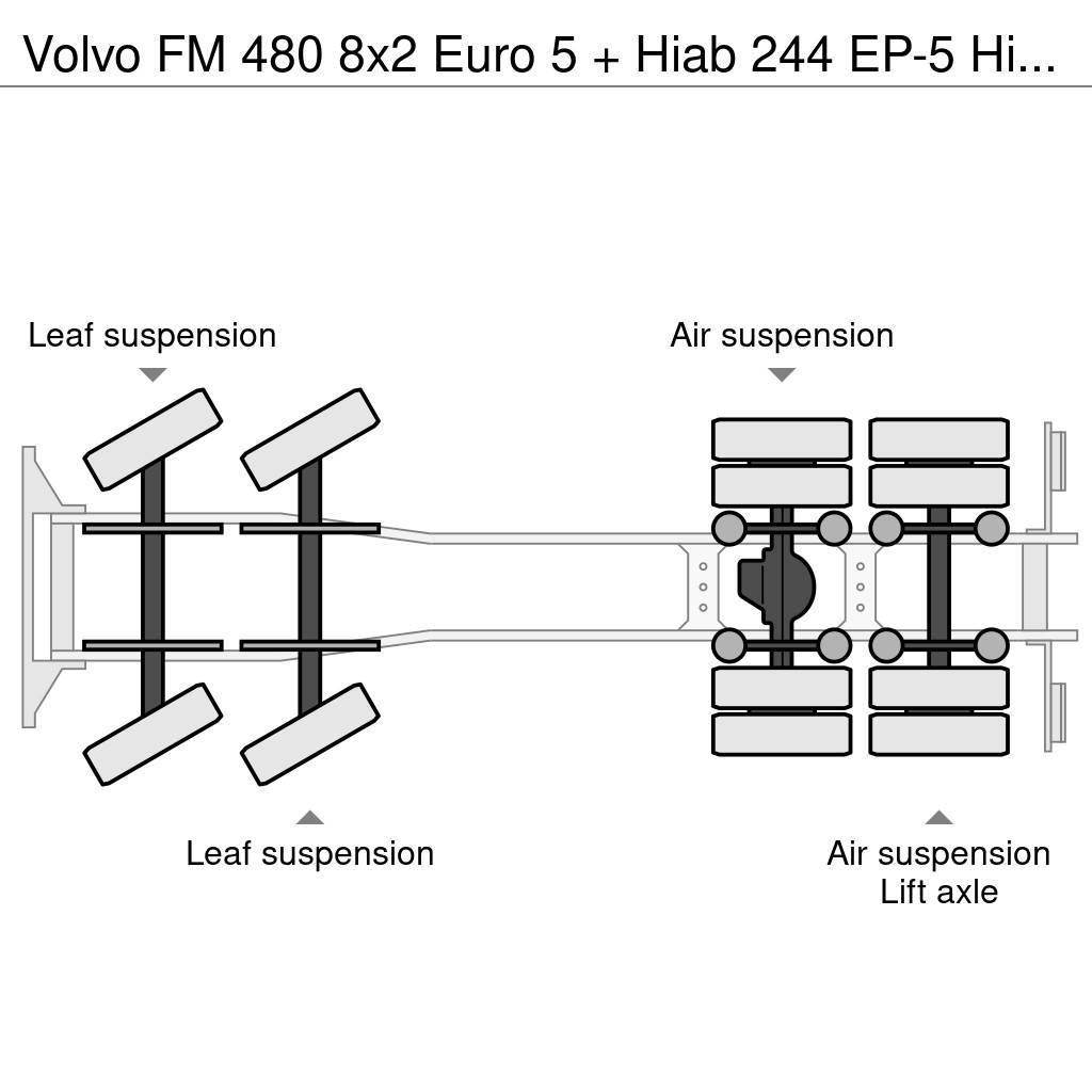 Volvo FM 480 8x2 Euro 5 + Hiab 244 EP-5 Hipro + Multilif Hakowce