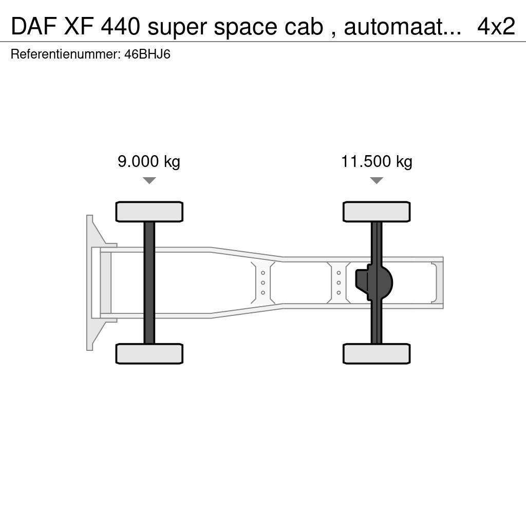 DAF XF 440 super space cab , automaat, hydrauliek WF, Ciągniki siodłowe