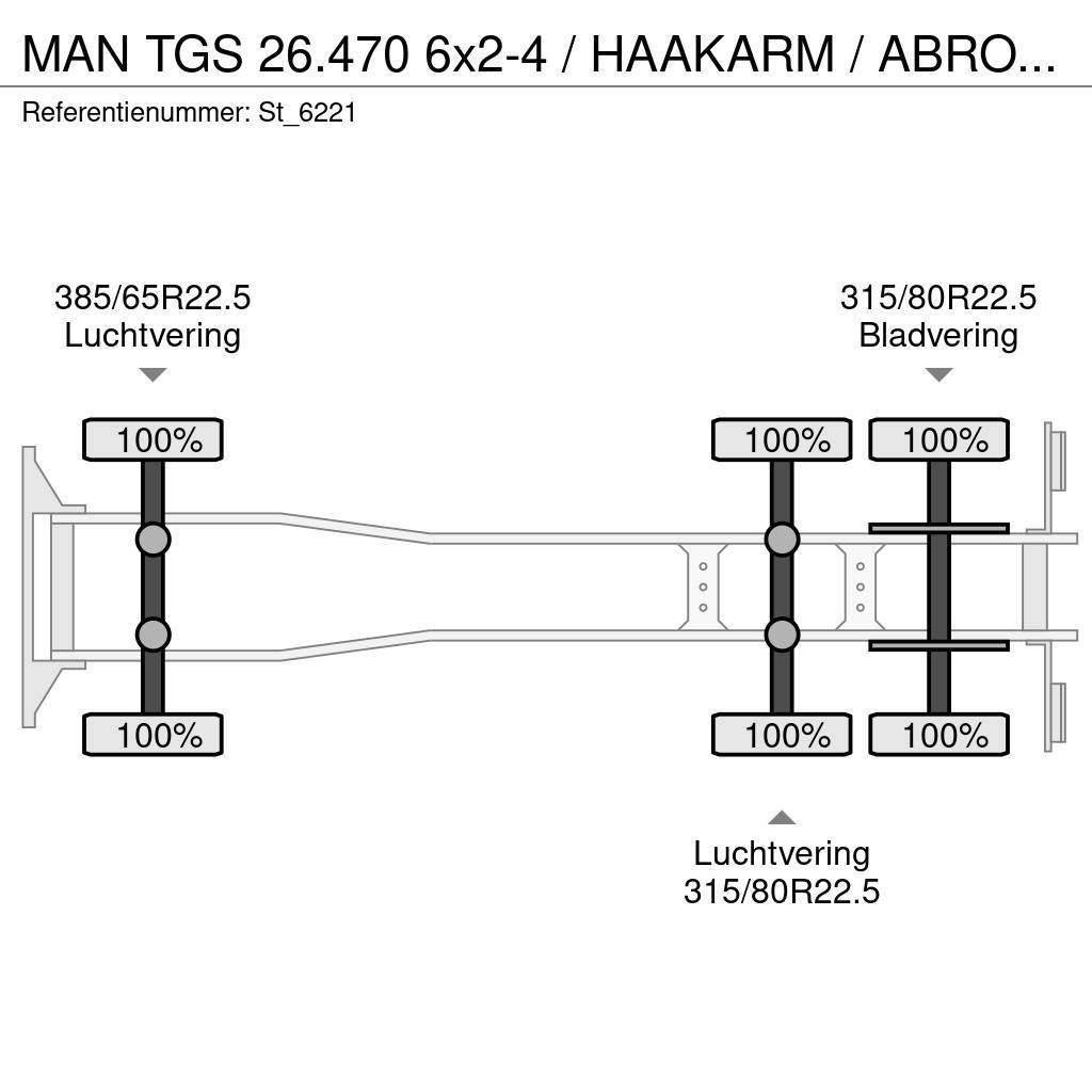 MAN TGS 26.470 6x2-4 / HAAKARM / ABROLKIPPER / NEW! Hakowce