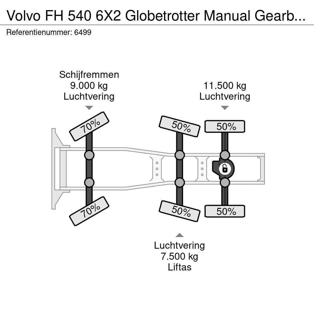 Volvo FH 540 6X2 Globetrotter Manual Gearbox Hydraulic N Ciągniki siodłowe