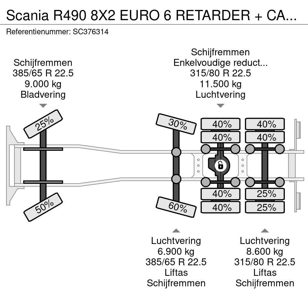 Scania R490 8X2 EURO 6 RETARDER + CABLE SYSTEM Hakowce