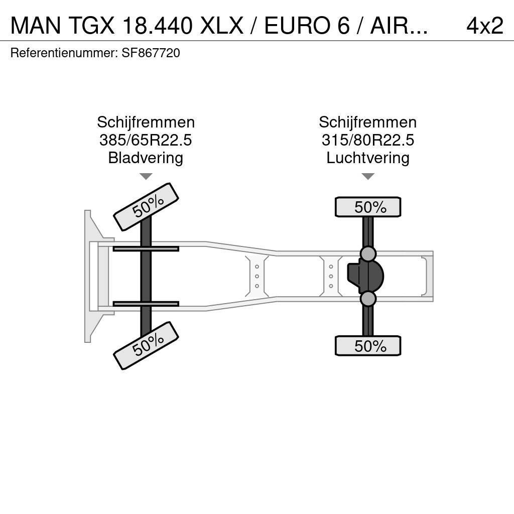 MAN TGX 18.440 XLX / EURO 6 / AIRCO / PTO Ciągniki siodłowe