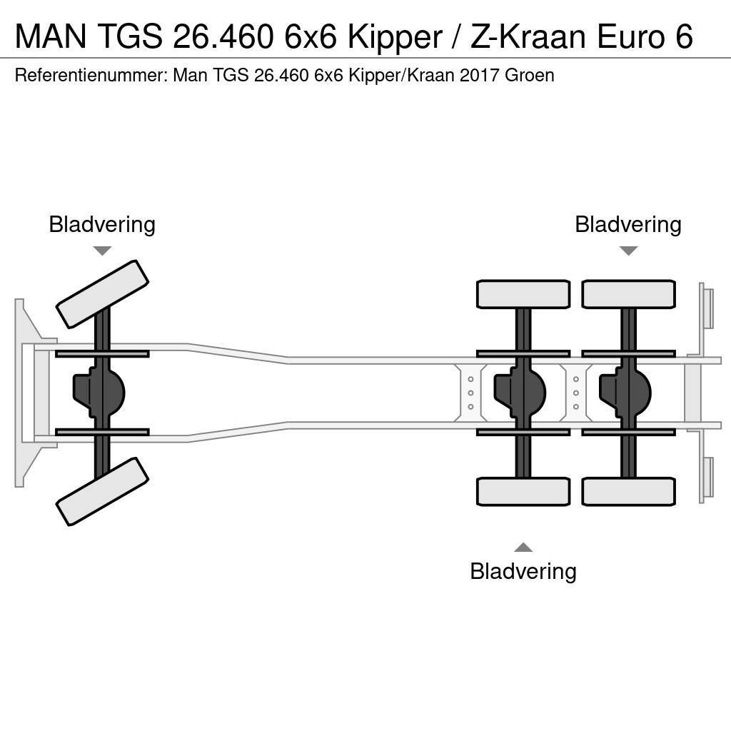 MAN TGS 26.460 6x6 Kipper / Z-Kraan Euro 6 Wywrotki