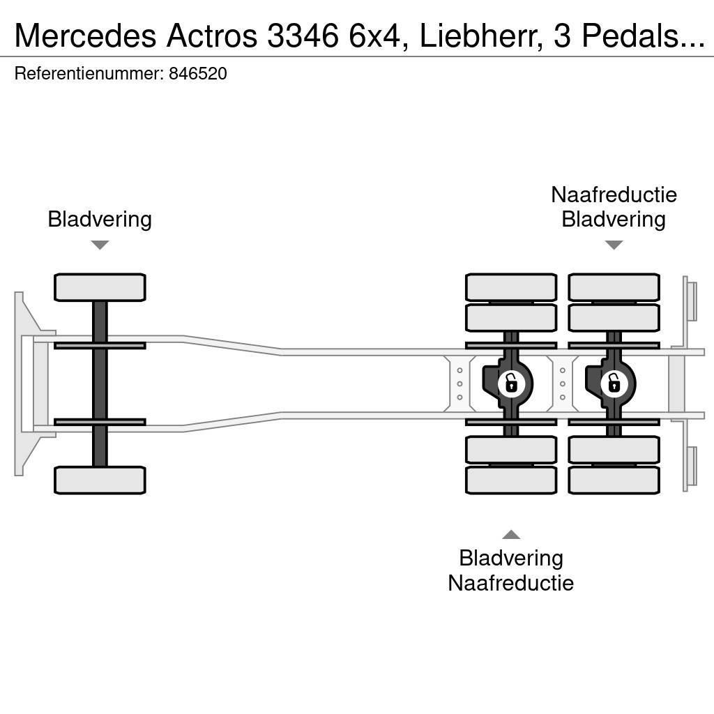 Mercedes-Benz Actros 3346 6x4, Liebherr, 3 Pedals, Steel suspens Gruszki do betonu